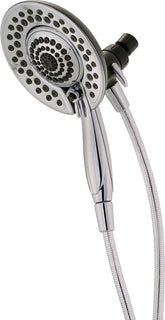 Delta In2ition Series 75583C 2-in-1 Shower, Round, 1/2 in Connection, IPS, 1.75 gpm, 5-Spray Function, Plastic, Chrome